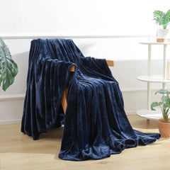 Neavy Blue AC Dyed Funnel Blanket in Coral Fleece