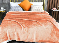Peach AC Dyed Funnel Blanket in Coral Fleece
