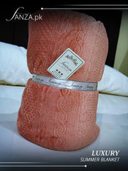 Peach Luxury AC Emboss Fleece Blanket