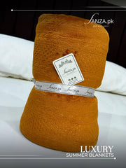 Polish Mustard Luxury AC Emboss Fleece Blanket