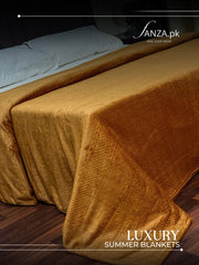 Polish Mustard Luxury AC Emboss Fleece Blanket