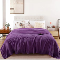 Purple AC Dyed Funnel Blanket in Coral Fleece
