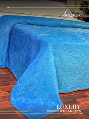 Sky blue Luxury AC Emboss Fleece Blanket