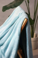 Ice Blue AC Dyed Funnel Blanket in Coral Fleece