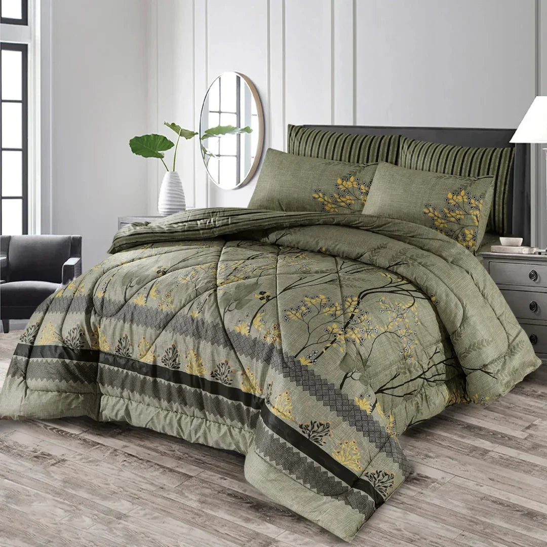 Cement Cotton Comforter Set – 7 Pieces