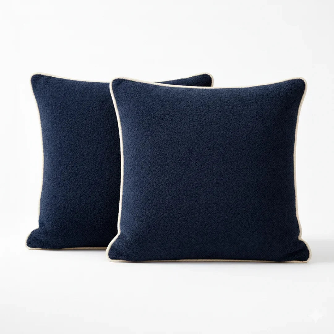 Modern Terry Cushion – Soft Texture & Hidden Zip (Pack of 2)