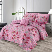 Pink Flor Cotton Comforter Set – 7PCS