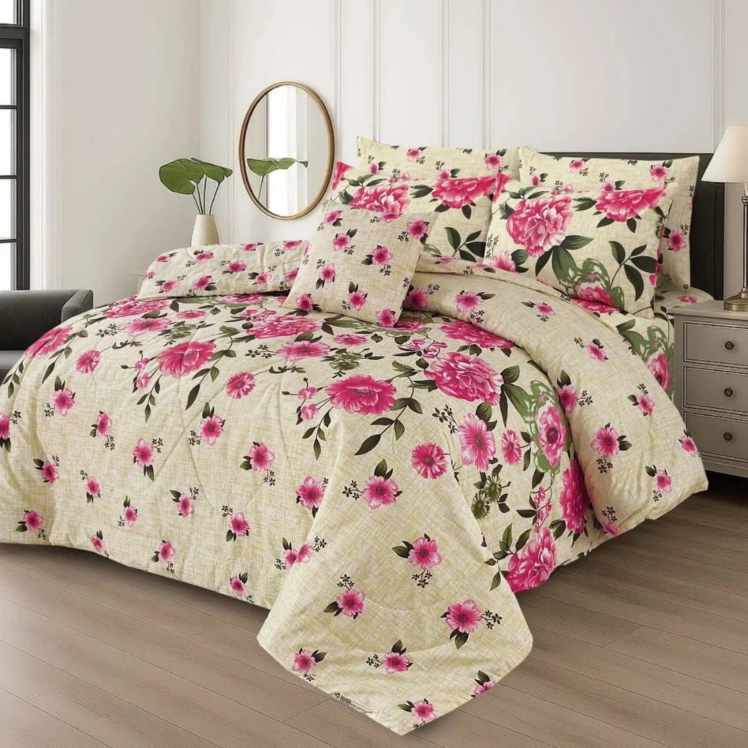 ASH-1029 Cotton Comforter Set – 7 Pieces