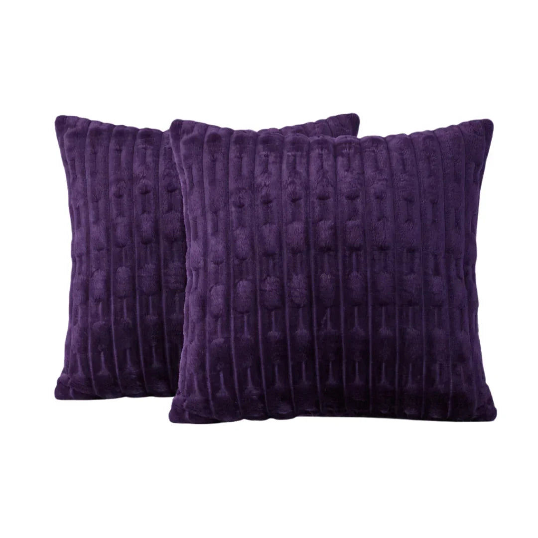 Embossed Fleece Cushion – Rich Texture & Hidden Zip (Pack of 2)