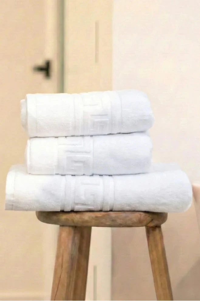 Pure White Premium Cotton Towels Set | Pack of 3