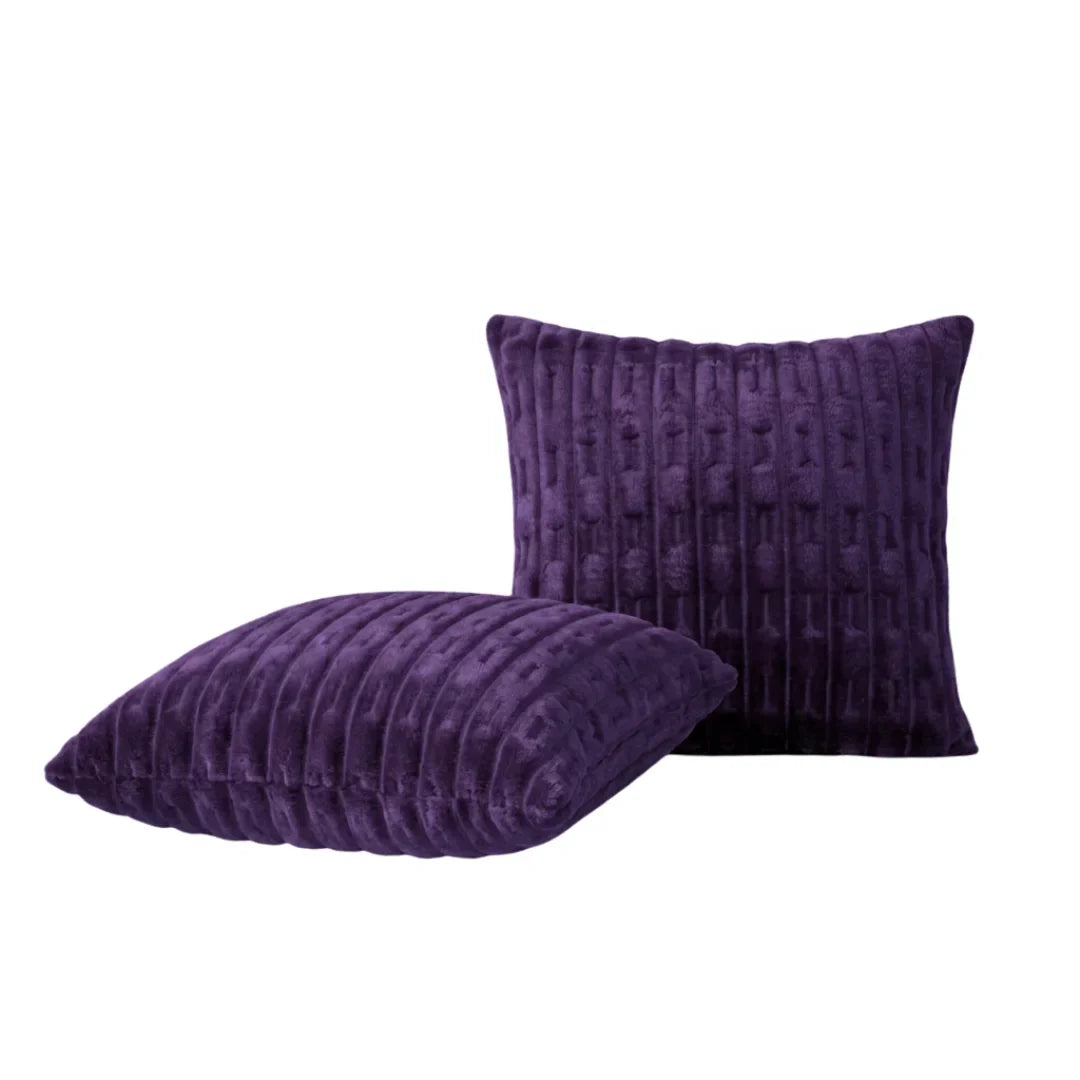 Embossed Fleece Cushion – Rich Texture & Hidden Zip (Pack of 2)