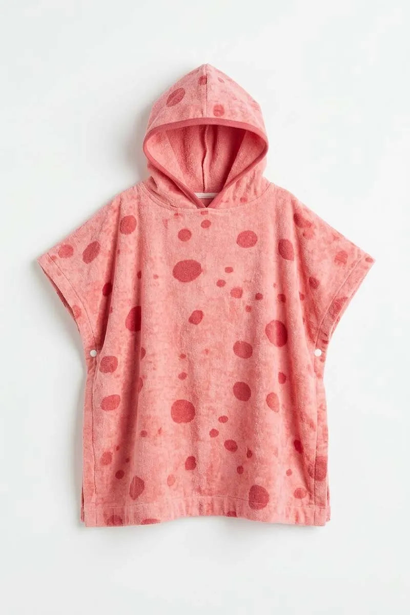 Pink Premium Cotton Kids Ponchu – Quick Dry & Super Absorbent