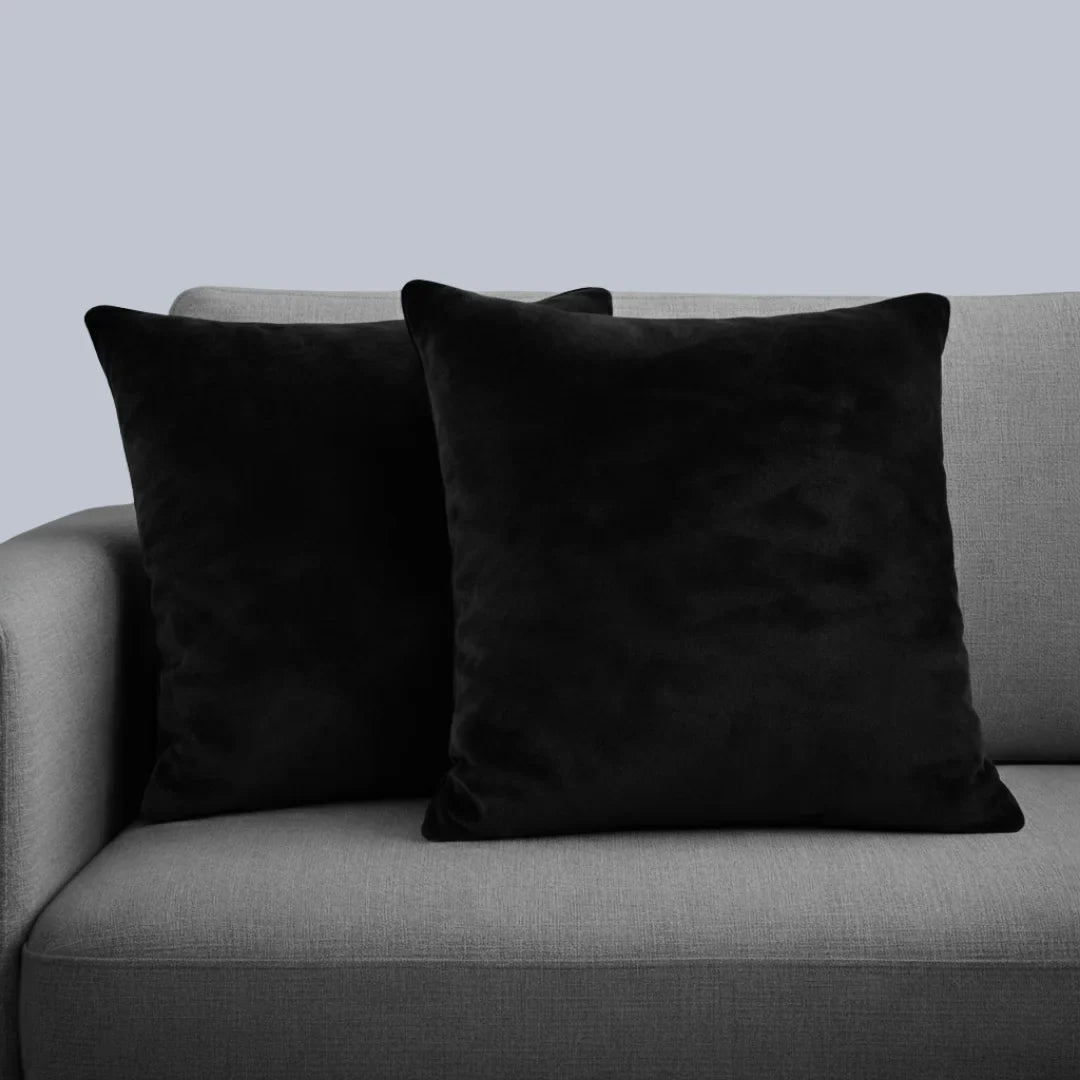 Plain Fleece Cushions – Plush Comfort with Hidden Zipper (Set of 2)