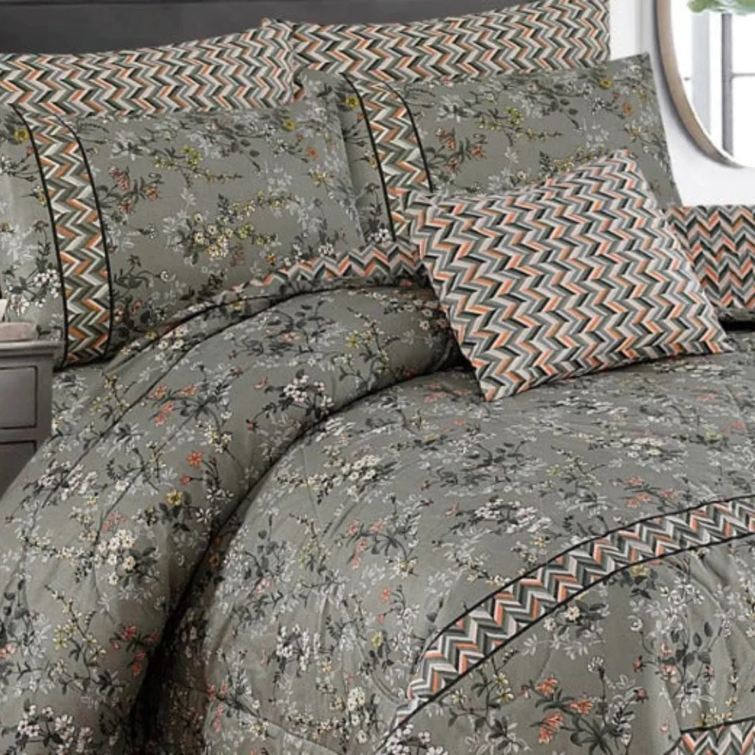 ASH-1024 Cotton Comforter Set – 7 Pieces