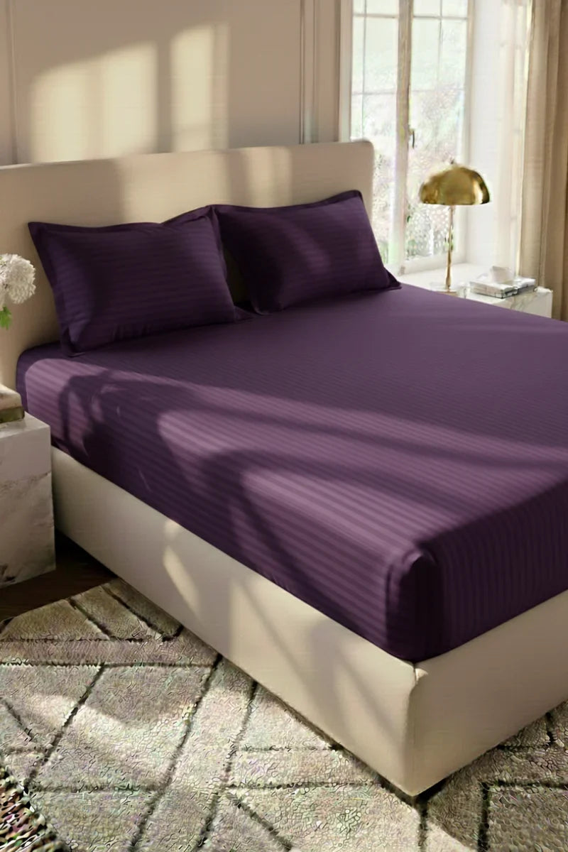Luxury Stripe Fitted Bedsheet - King Size