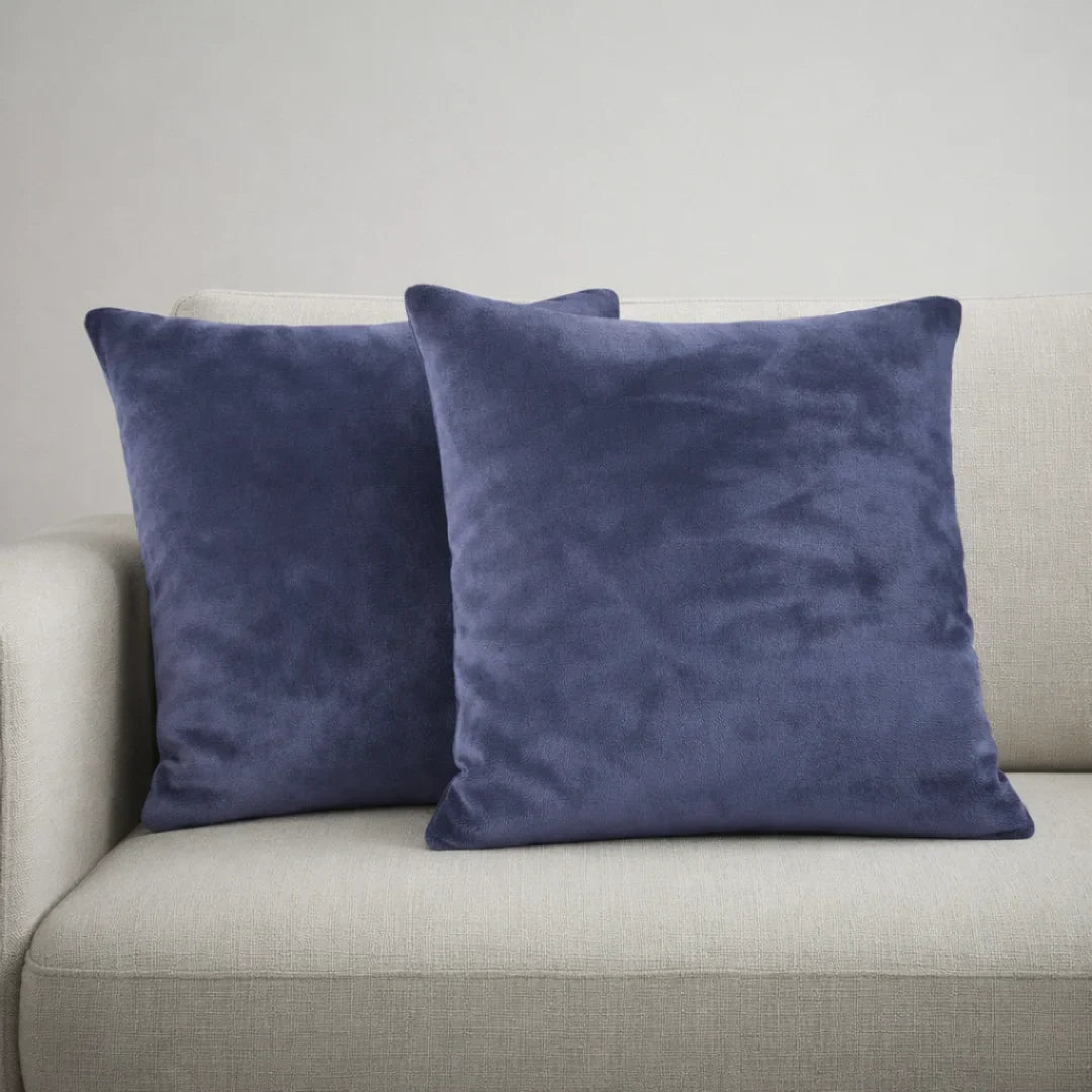 Plain Fleece Cushions – Plush Comfort with Hidden Zipper (Set of 2)