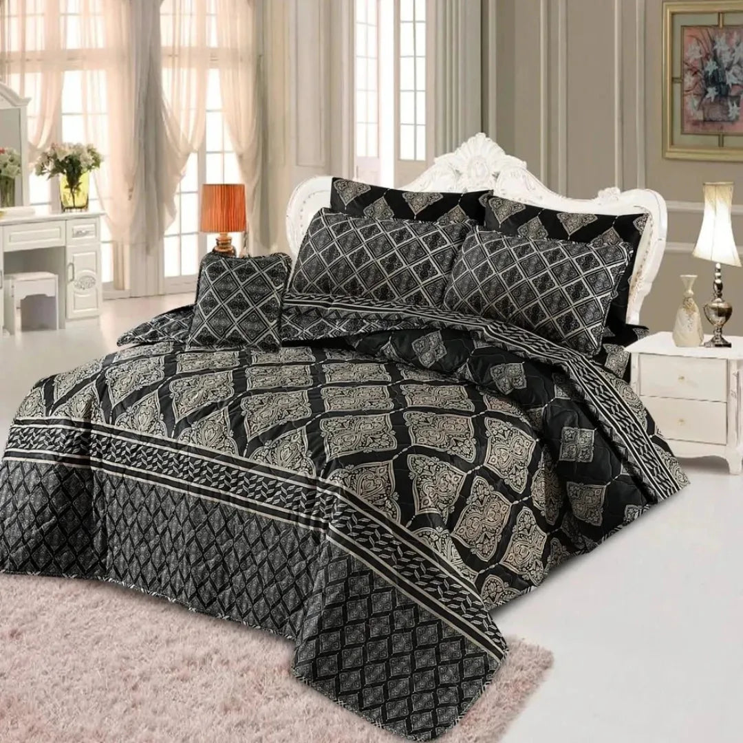 Black Palermo Cotton Comforter Set – 7 Pieces