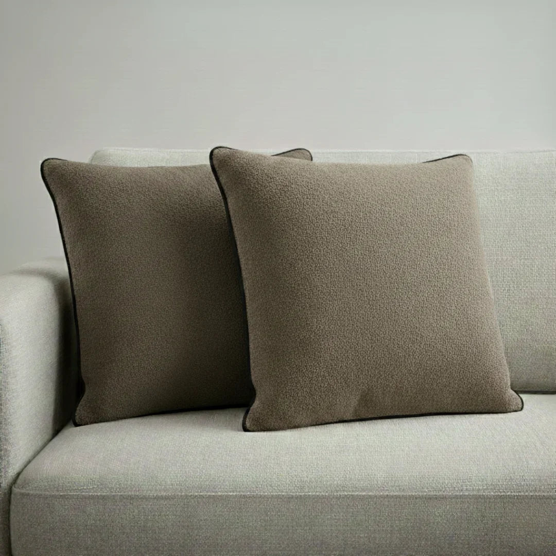 Modern Terry Cushion – Soft Texture & Hidden Zip (Pack of 2)