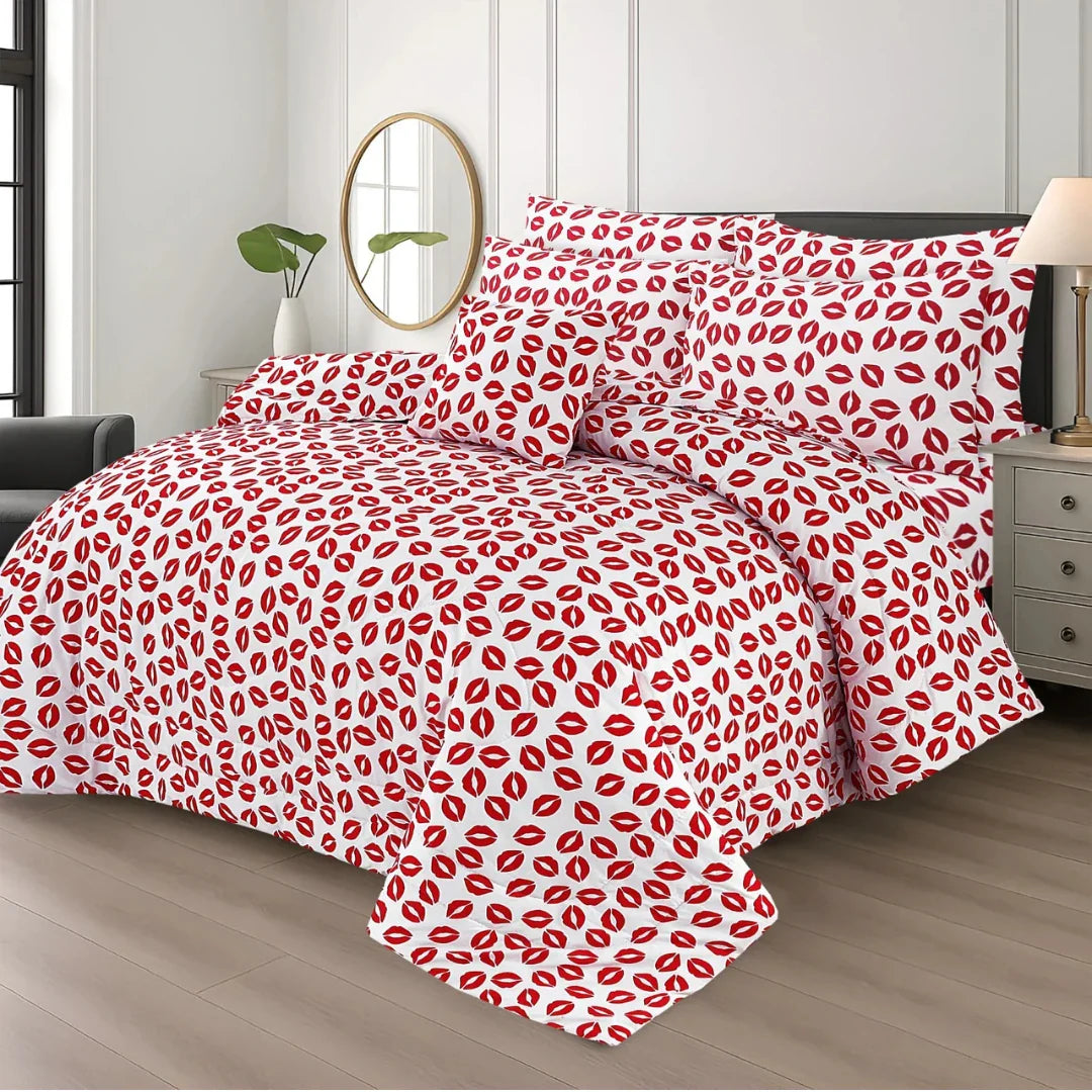 Lips Cotton Comforter Set – 7 Pieces