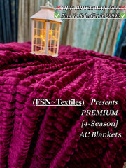 Luxurious Maroon Embossed Blanket | Coral AC Fleece