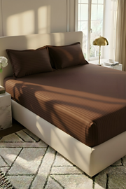 Luxury Stripe Fitted Bedsheet - King Size