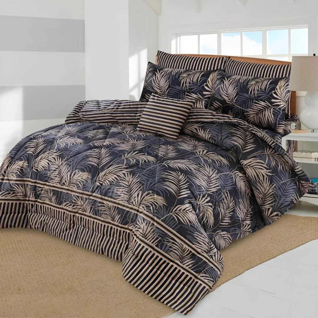 M.Z Leaf Cotton Comforter Set – 7 Pieces