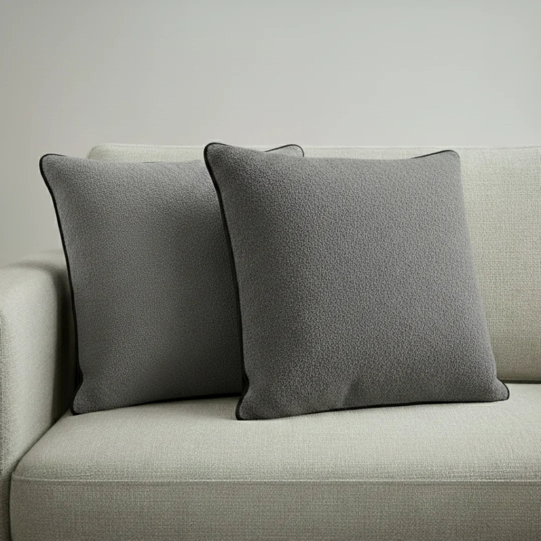 Modern Terry Cushion – Soft Texture & Hidden Zip (Pack of 2)