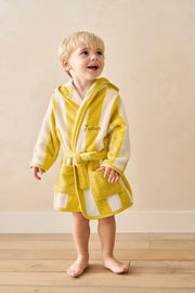Kids Striped Yellow Bathrobe (2–4 Years) | Comfortable & Stylish