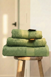 Green Cotton Towel Set – Pack of 3, Soft & Absorbent