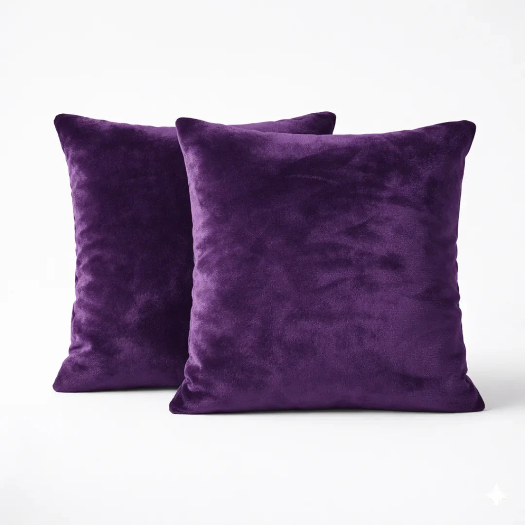 Plain Fleece Cushions – Plush Comfort with Hidden Zipper (Set of 2)