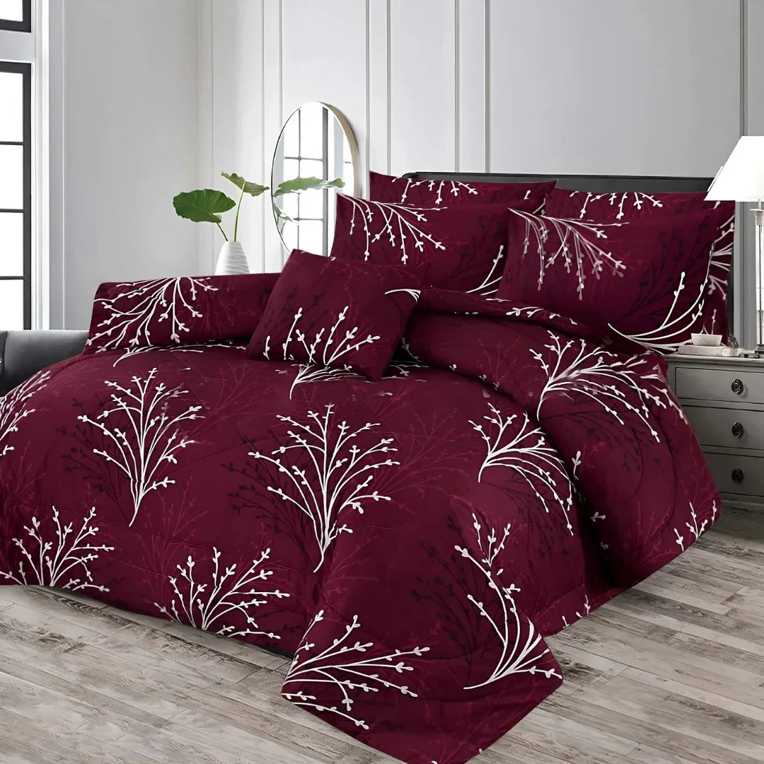 Ash-1031 Cotton Comforter Set – 7PCS