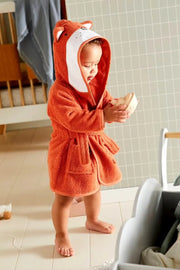 Fox Hooded Kids Bathrobe – Orange (Ages 9 Months to 3 Years)