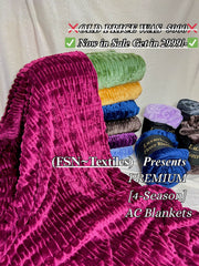 Luxurious Maroon Embossed Blanket | Coral AC Fleece