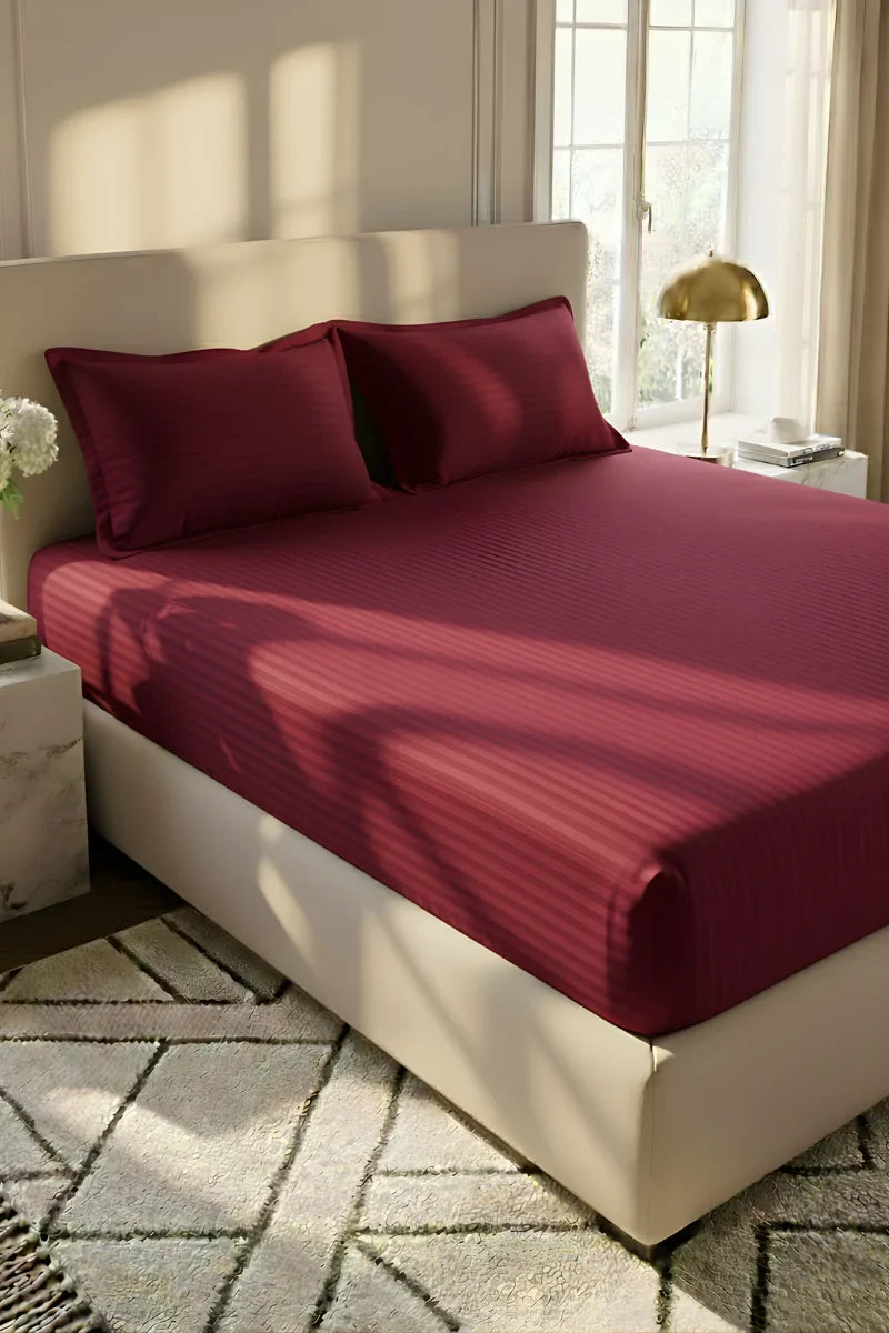 Luxury Stripe Fitted Bedsheet - King Size