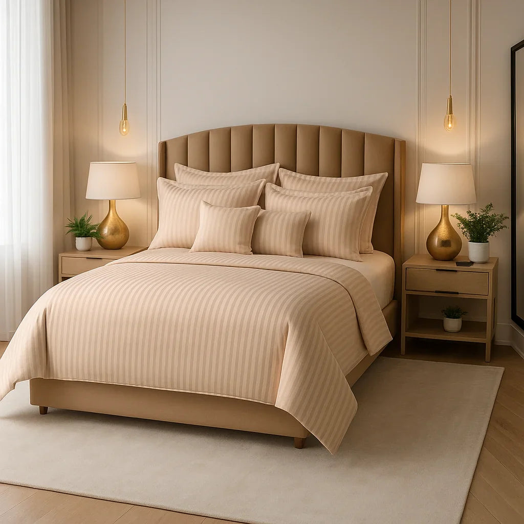 Skin Satin Stripe Duvet Covers Set – 8 Pieces