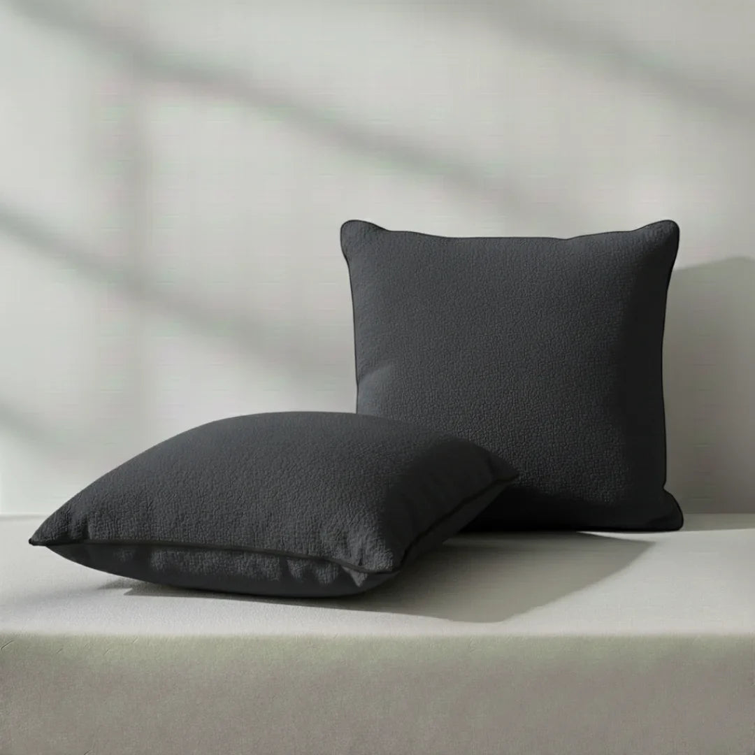 Modern Terry Cushion – Soft Texture & Hidden Zip (Pack of 2)