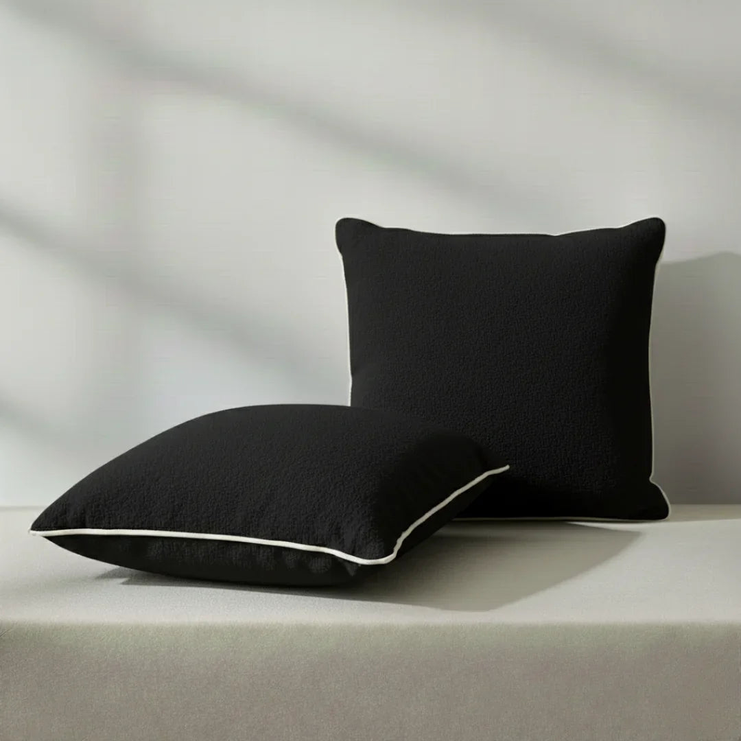Modern Terry Cushion – Soft Texture & Hidden Zip (Pack of 2)