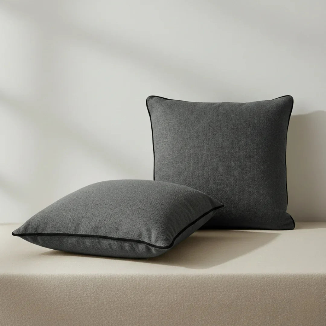 Modern Terry Cushion – Soft Texture & Hidden Zip (Pack of 2)