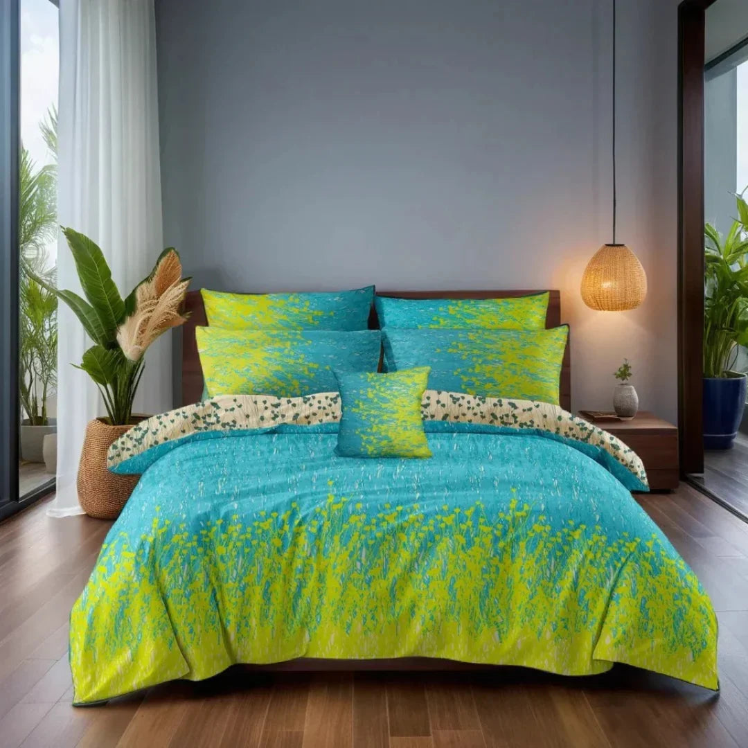 Saag Ash-1012 Cotton Comforter Set – 7 Pieces