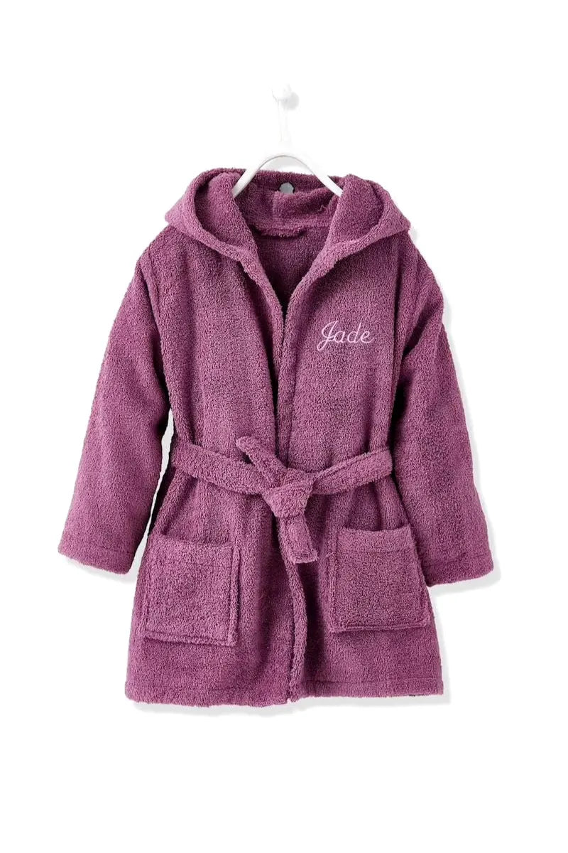 Deer Hooded Kids Bathrobe – Mauve (Ages 4 Years to 10 Years)