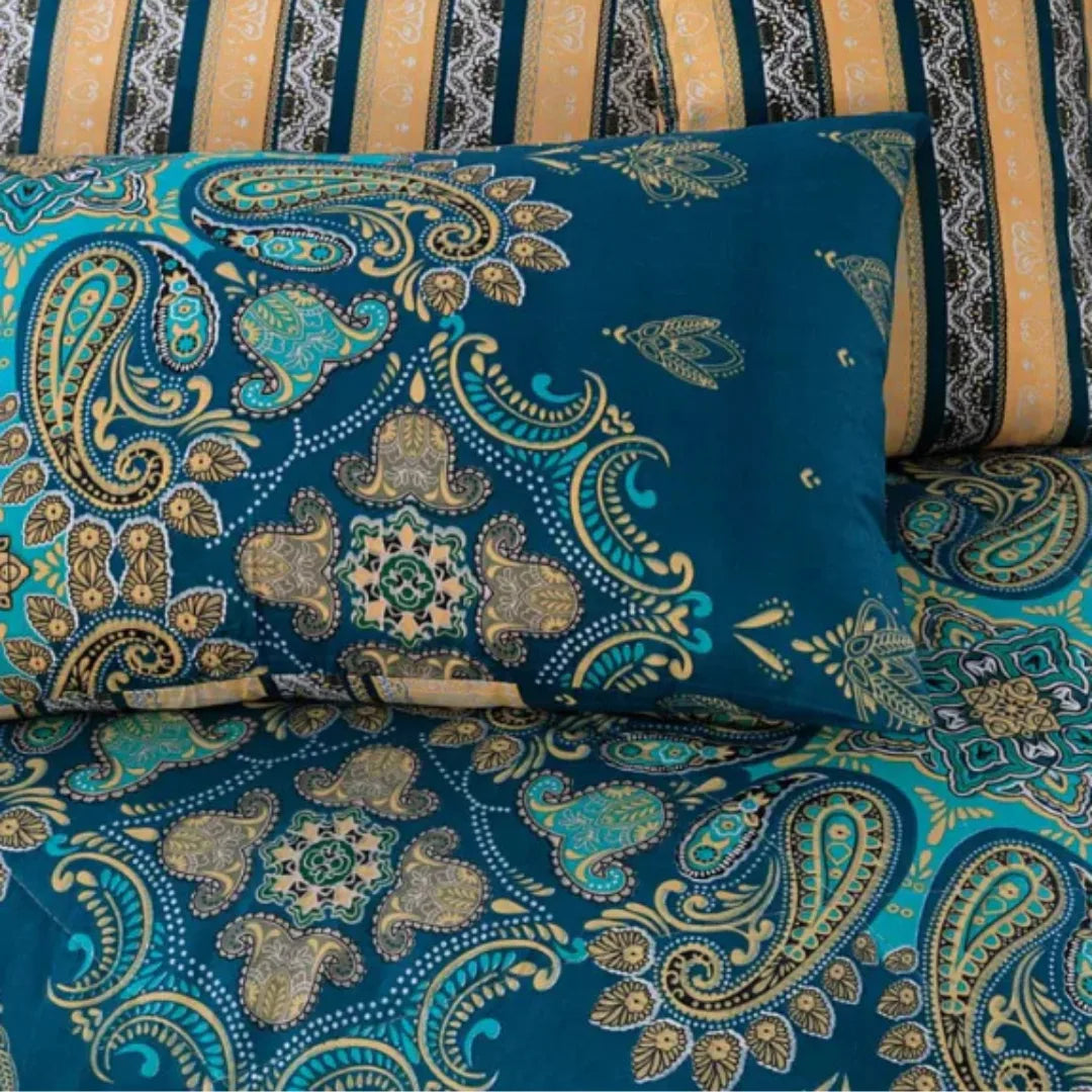 Floral Cotton Comforter Set – 7 Pieces