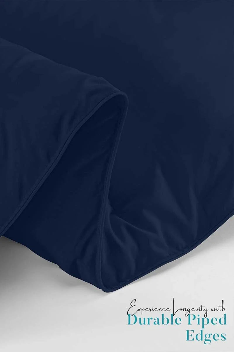 Soft Navy Blue Quilted Comforter with Corner Tabs