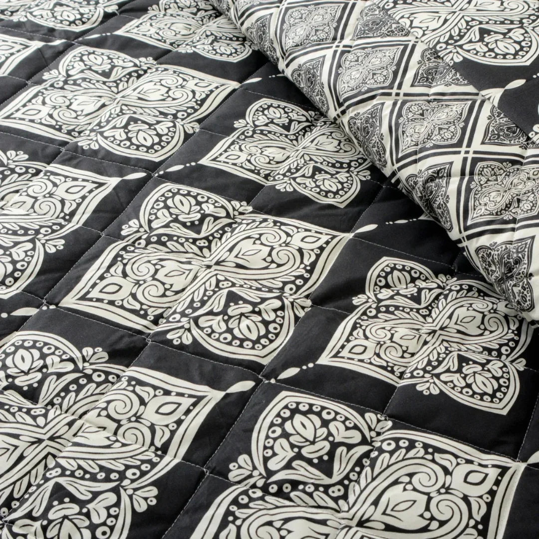 Black Cotton Comforter Set – 7 Pieces