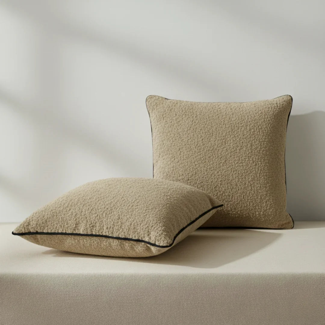 Modern Terry Cushion – Soft Texture & Hidden Zip (Pack of 2)