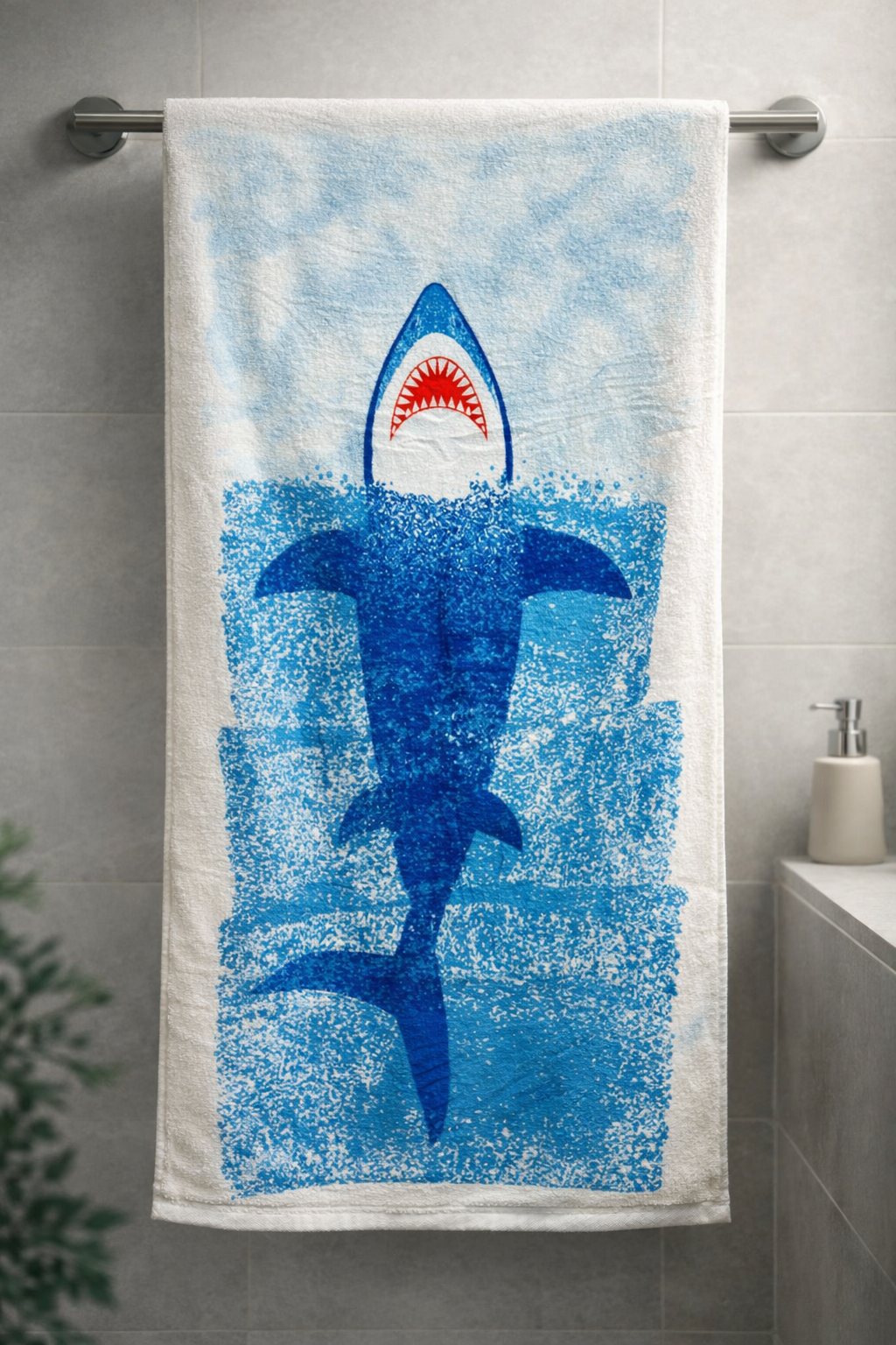 Premium Sea Shark Printed Towels – 100% Micro Cotton for Kids