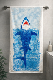 Premium Sea Shark Printed Towels – 100% Micro Cotton for Kids