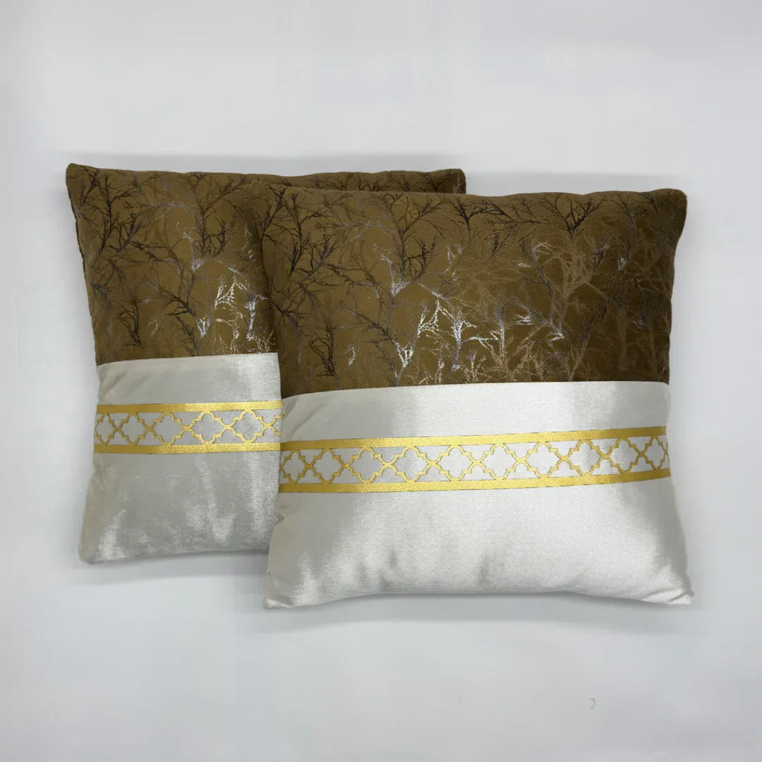 Dual-Tone Marble Velvet Cushion – Elegant Finish & Hidden Zip (Pack of 2)