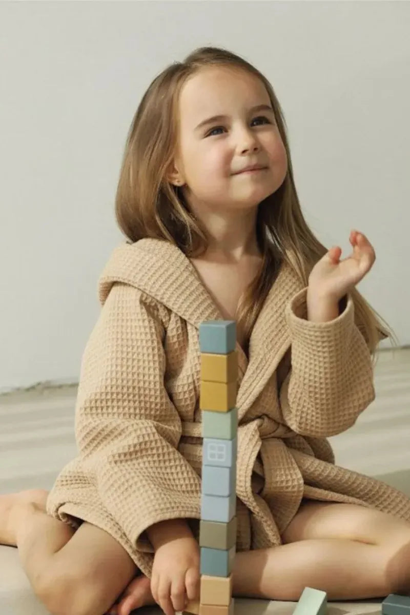 Premium Kids Bathrobe | Waffle Texture, 100% Cotton (Ages 4-6 Years)