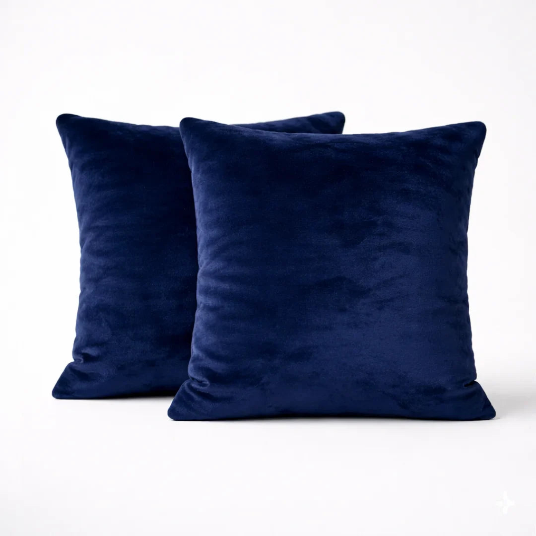 Plain Fleece Cushions – Plush Comfort with Hidden Zipper (Set of 2)
