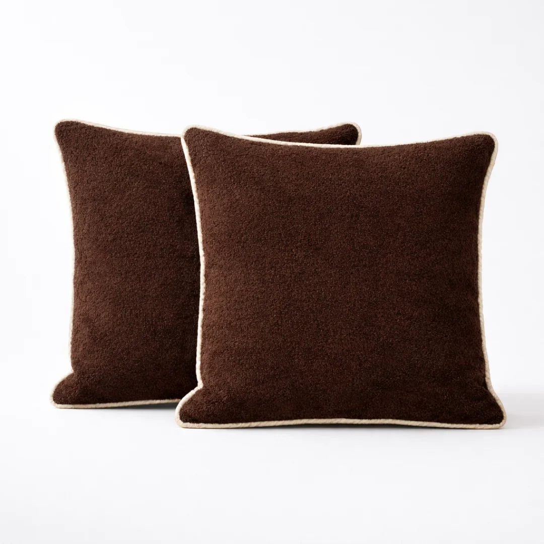 Modern Terry Cushion – Soft Texture & Hidden Zip (Pack of 2)